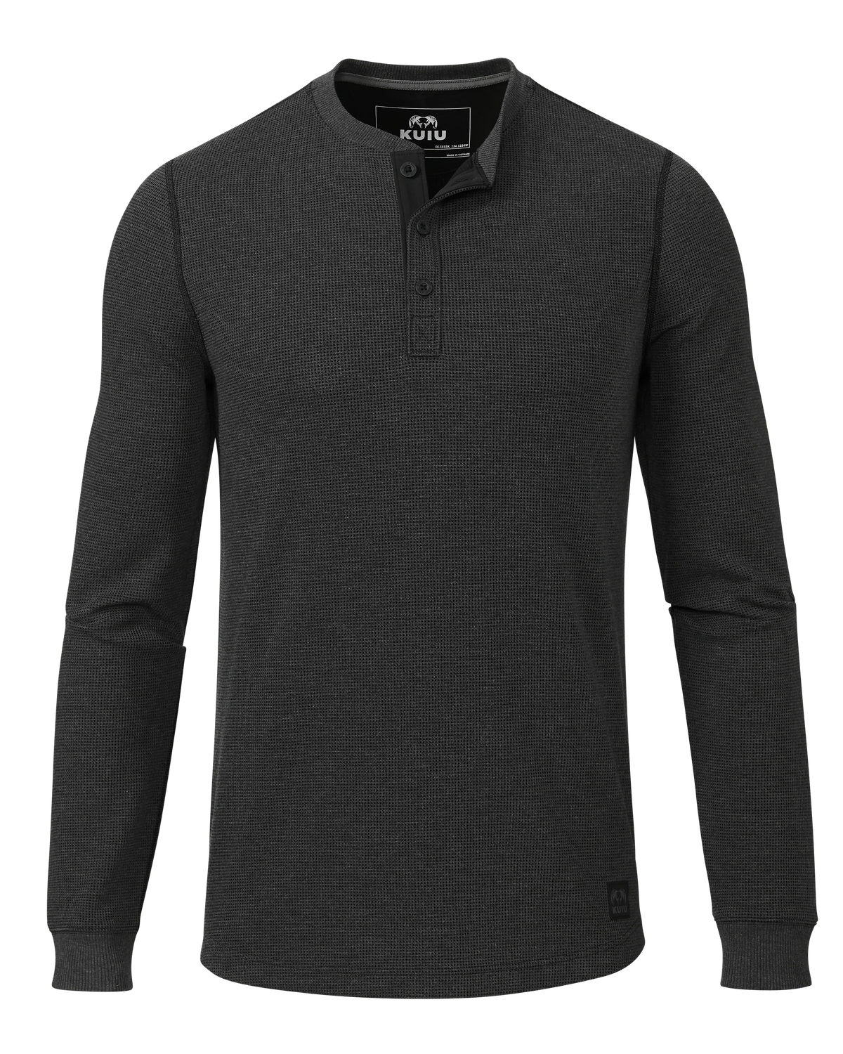 Canyon Waffle Henley | Black Heather