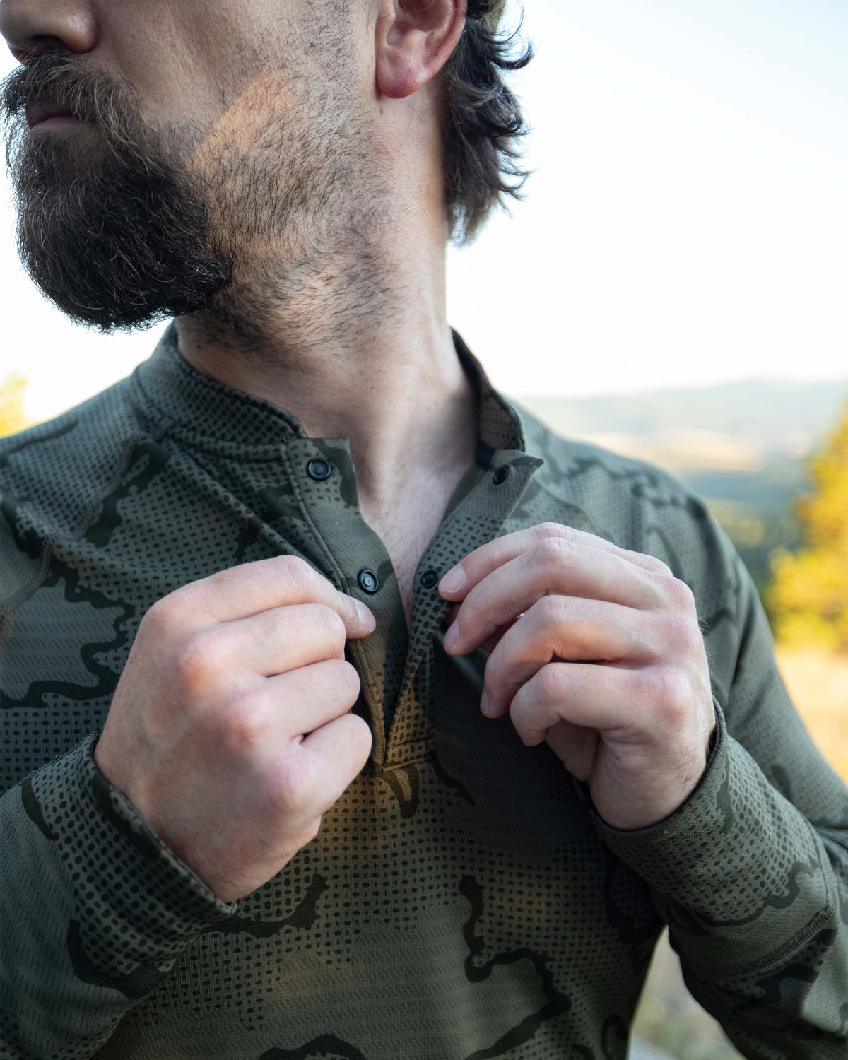 Ridgepoint Fleece Henley | Olive Tonal